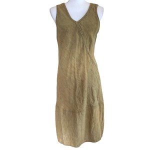 FLAX Linen Women's Midi Sleeveless Casual Lightweight Dress size Small